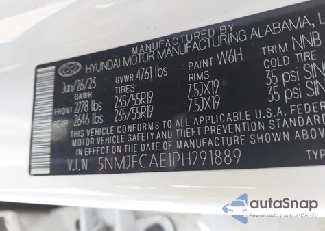 2023 Hyundai Tucson Sel из США, поврежденный, VIN 5NMJFCAE1PH291889